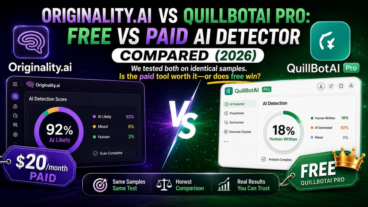 Originality.ai vs QuillBotAI Pro: Free vs Paid AI Detector Compared (2026)